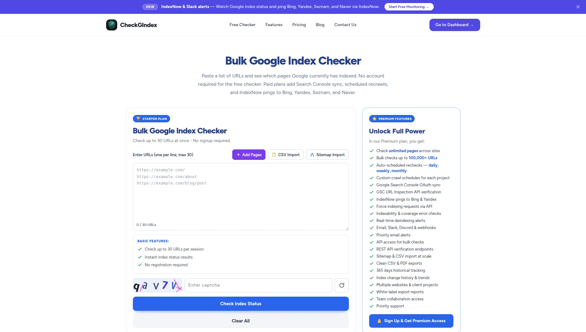 CheckGIndex product preview